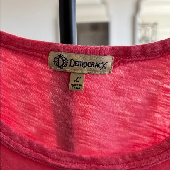 Democracy Coral Tank Top with Knot Accent - Picture 6 of 6